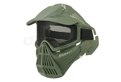 Airsoft Tactical Full Face Guard Mask with Mesh Goggles (Green)