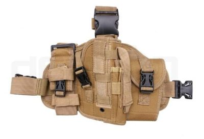 Modular drop leg panel with airsoft pistol holster (Tan)