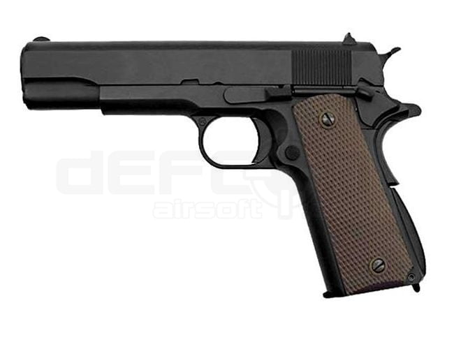 We M1911 Hicapa Full Metal Pistol With Gas Blowback In Black Bbguns4less