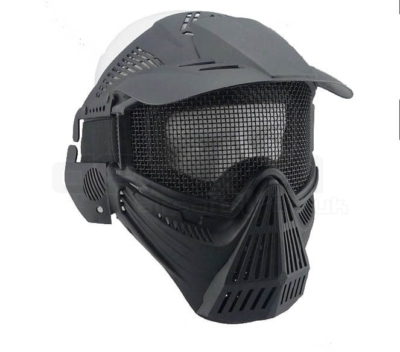 Airsoft Tactical Full Face Guard Mask with Mesh Goggles (Black)1