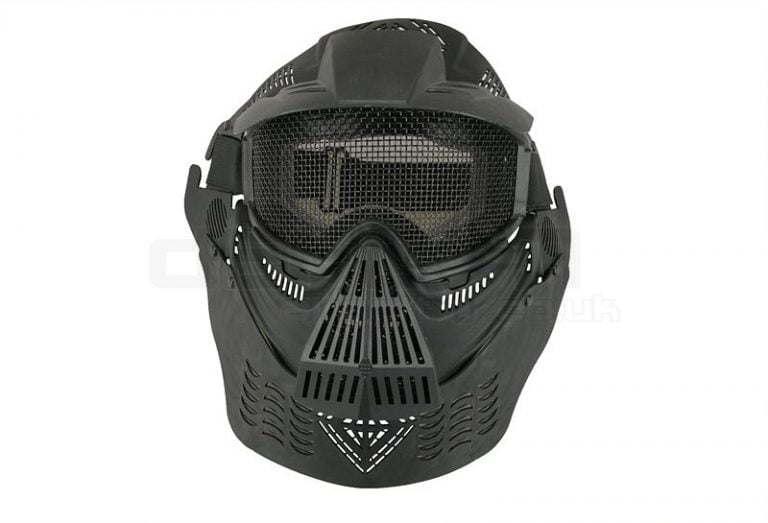 Airsoft Pro Mesh Mask V2 Full Face & Neck (Black) DEFCON AIRSOFT