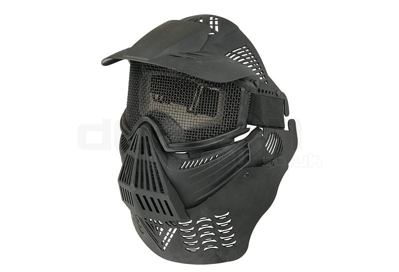 Airsoft Pro Mesh Mask V2 Full Face & Neck (Black) DEFCON AIRSOFT