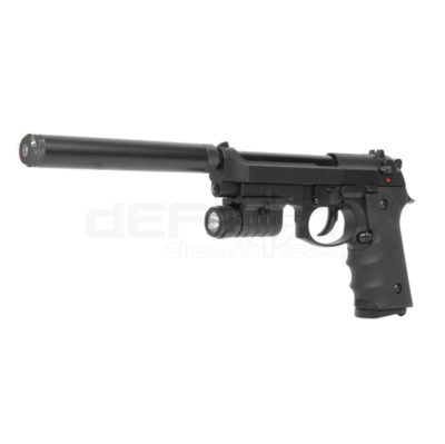 KJW SIG3 M9 SOCOM GBB Pistol with Suppressor & Torch
