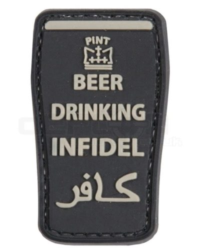 Beer Drinking Infidel Patch - Black