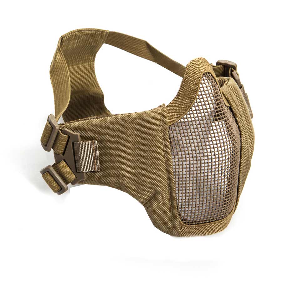 Half Face Mesh Mask with Cheek Pads ASG (Tan) DEFCON AIRSOFT