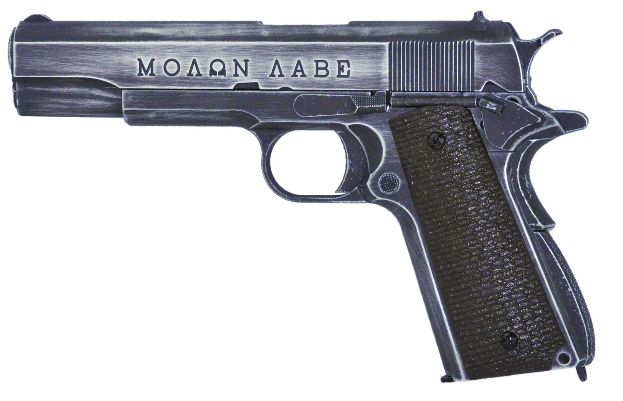 Armorer Works Custom "Molon Labe" 1911 Gas Blowback Pistol (Full Metal - Brown Grips)