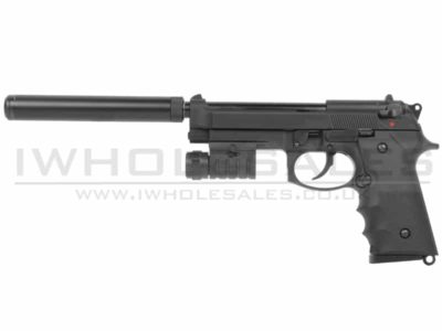 KJWorks LS9 / M9 GBBP with Suppressor (Black)