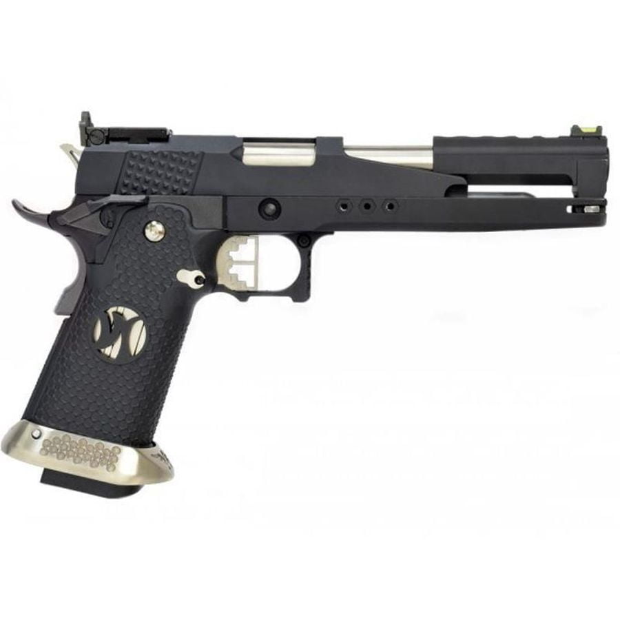 Armorer Works Custom 'DGuns' Hi-Capa GBBP (Dragon Black Slide - Black Grips - AW-HX2202)