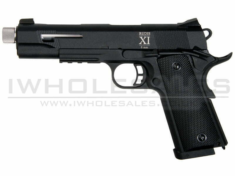 Secutor - Rudis XI - 1911 Custom Pistol (Silver Barrel - Co2 Powered - Gas Ready - Black)