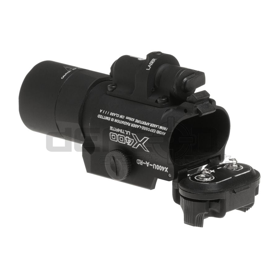 Night Evolution X400U Rail Mount Flashlight (Black) With Red Laser - Image 4