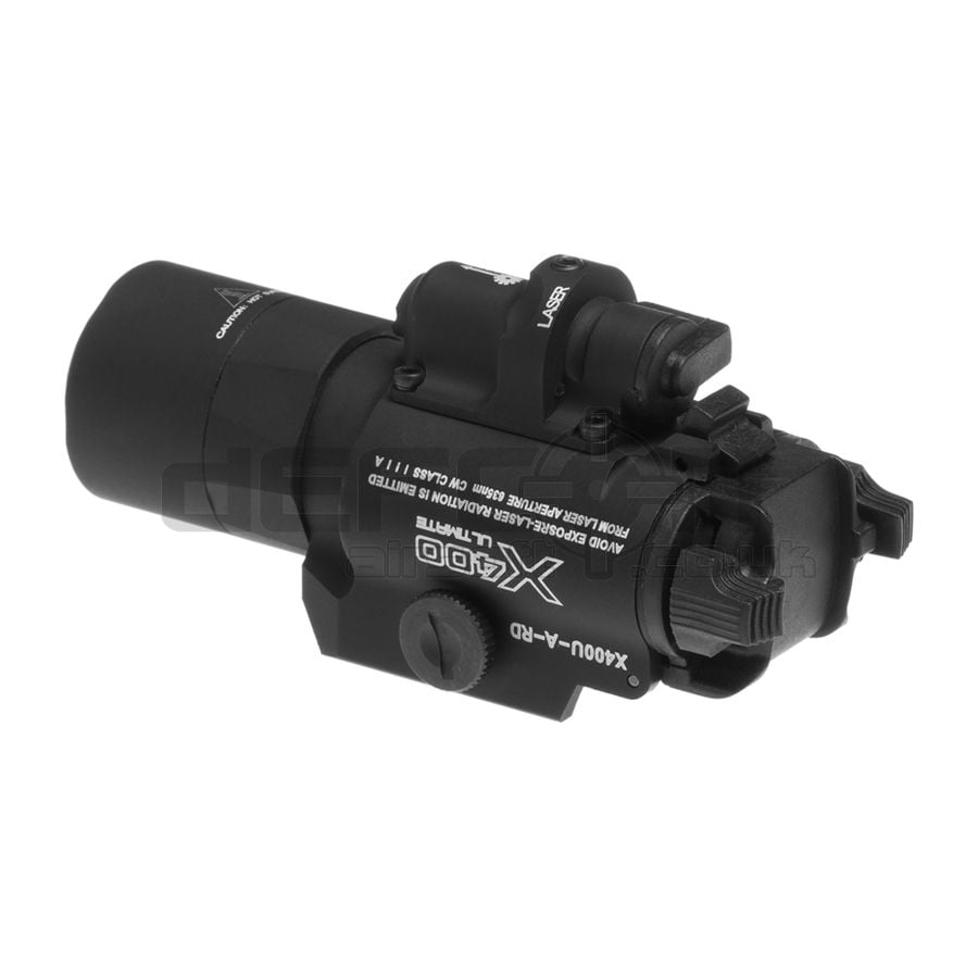 Night Evolution X400U Rail Mount Flashlight (Black) With Red Laser - Image 3