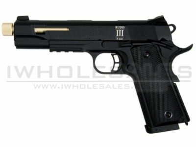 Secutor - Rudis III - 1911 Custom Pistol (Gold Barrel - Co2 Powered - Gas Ready - Black)