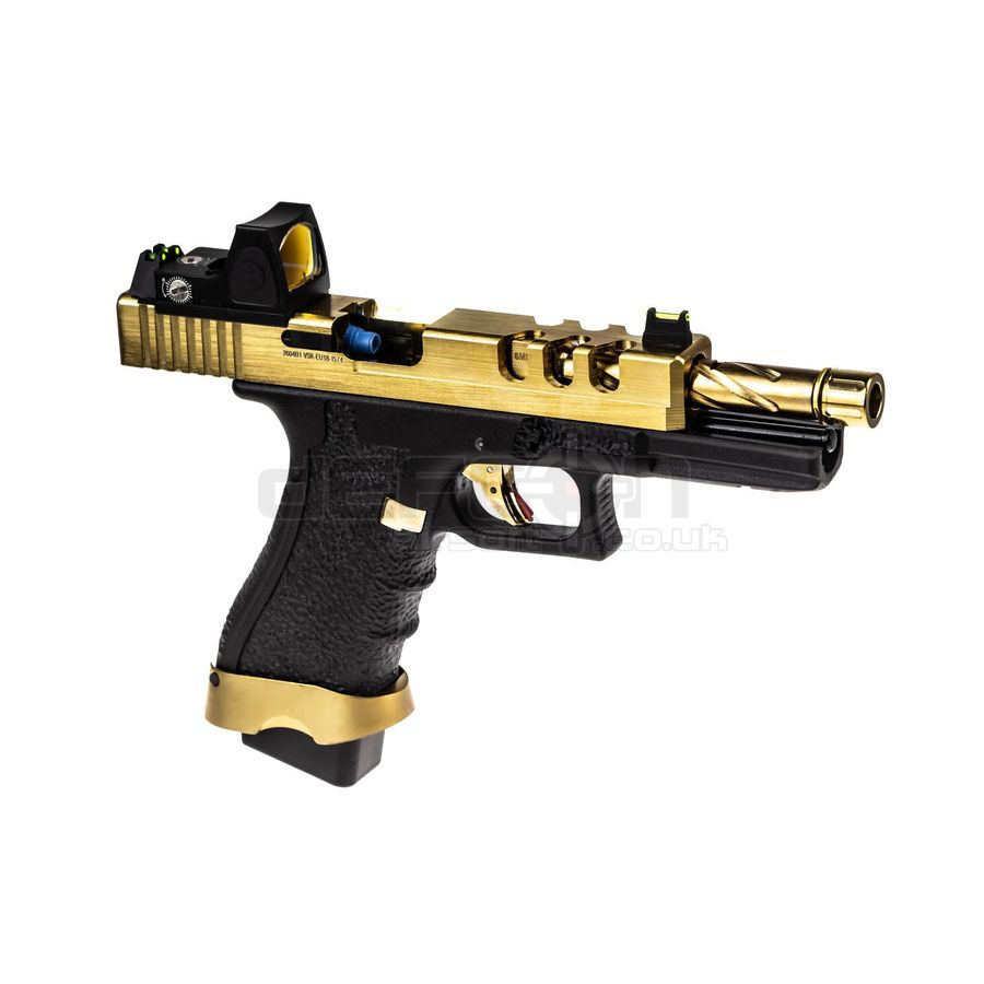 Vorsk EU18 Vented Gold Slide GBB Pistol (Full/Semi Auto) With BDS Red Dot Sight - Image 2