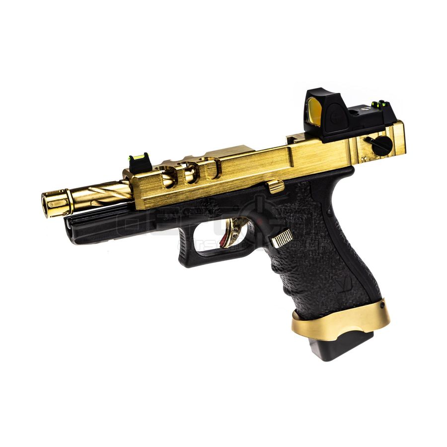 Vorsk EU18 Vented Gold Slide GBB Pistol (Full/Semi Auto) With BDS Red Dot Sight - Image 4