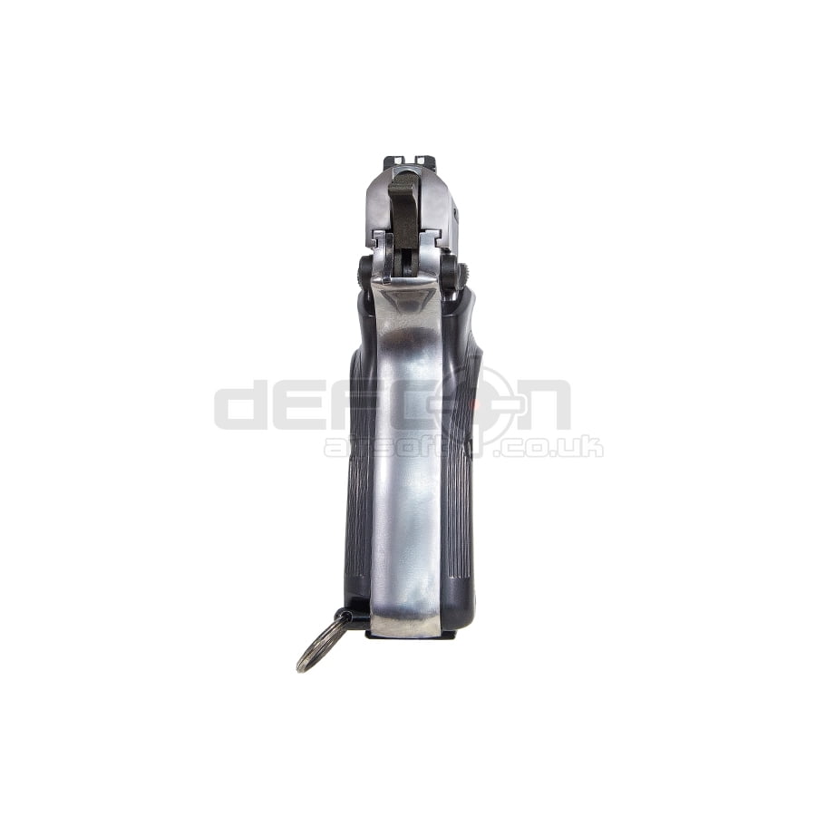 WE Hi-Power Browning MK3 Gas Blowback Pistol (Silver) - Image 5