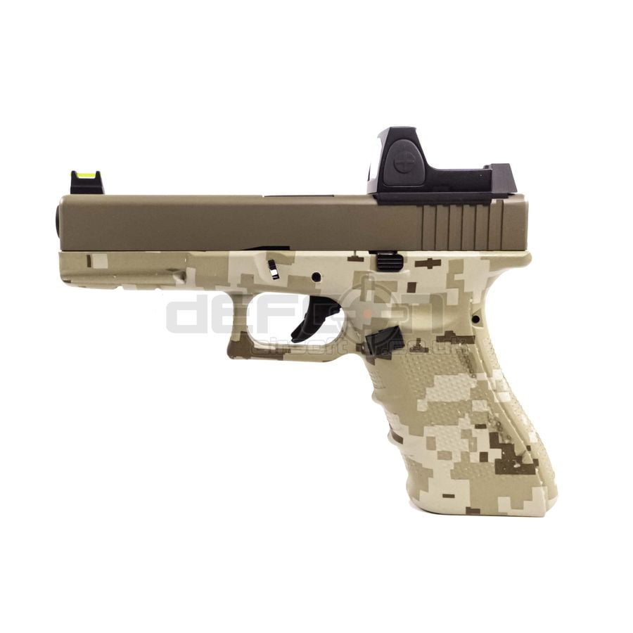 Raven EU17 Gas Blowback Pistol Digi Desert/Tan with Red Dot Site