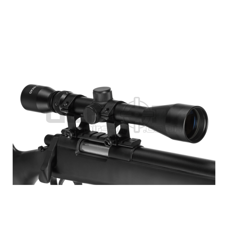 WELL MB03 VSR High Power Sniper Rifle (Black) With Scope And Bipod DEFCON AIRSOFT