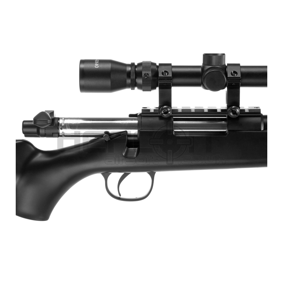 WELL MB03 VSR High Power Sniper Rifle (Black) With Scope And Bipod DEFCON AIRSOFT