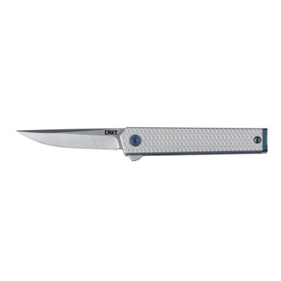 CRKT CEO Microflipper 2.36" Silver Handle/ Blue Liner