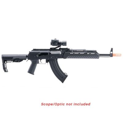 Evike CYMA Full Metal Contractor AK47 Airsoft AEG Rifle with Folding Stock  - (Package: Add 7.4v LiPo Battery + Charger) (Color: Black, Tamaño: AK-47 AK-74  AK-102)