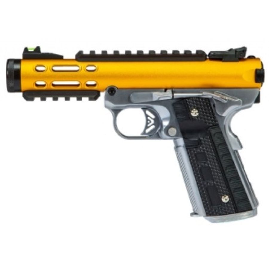 WE Galaxy 1911 Gas Blowback Pistol (Silver Frame - Gold Slide) - Image 2