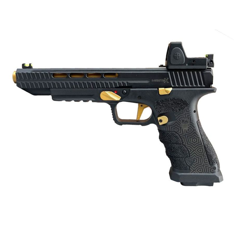 APS Mantis X Co2 GBB Pistol with RMR (Black/Gold - ACP621) - Image 2