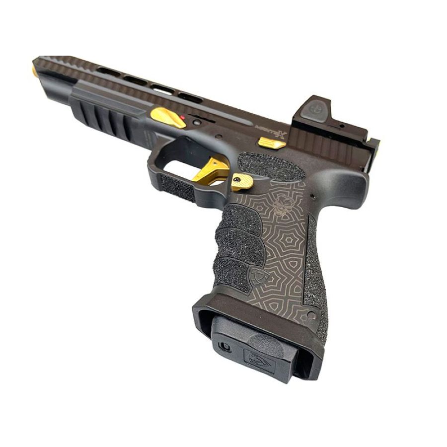 APS Mantis X Co2 GBB Pistol with RMR (Black/Gold - ACP621) - Image 3