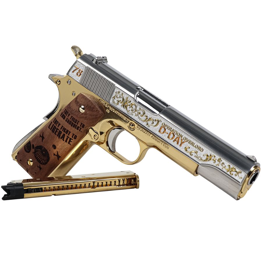 G&G GPM1911 Limited Edition D-Day GBB Pistol Silver and Gold
