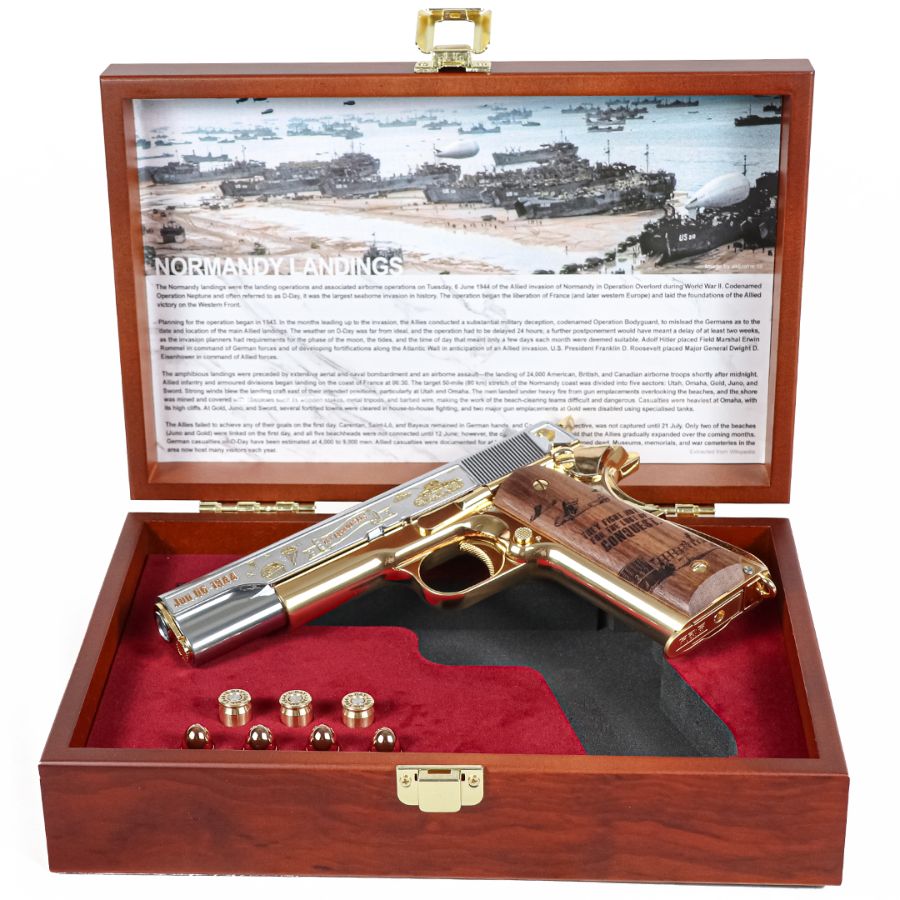 G&G GPM1911 Limited Edition D-Day GBB Pistol Silver and Gold - Image 4