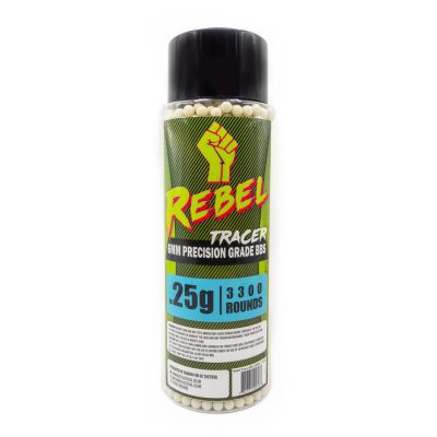 Rebel Precision 6mm Green Tracer BBs 3300rnd Bottle - 0.25g