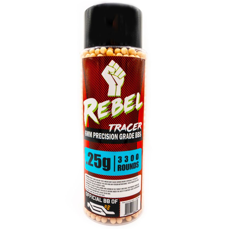 Rebel Precision 6mm Red Tracer BBs 3300rnd Bottle - 0.25g