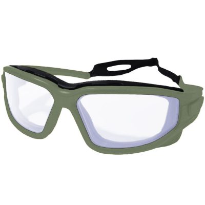 Nuprol Defence Pro Protective Eyewear - Green Frame Clear Lens