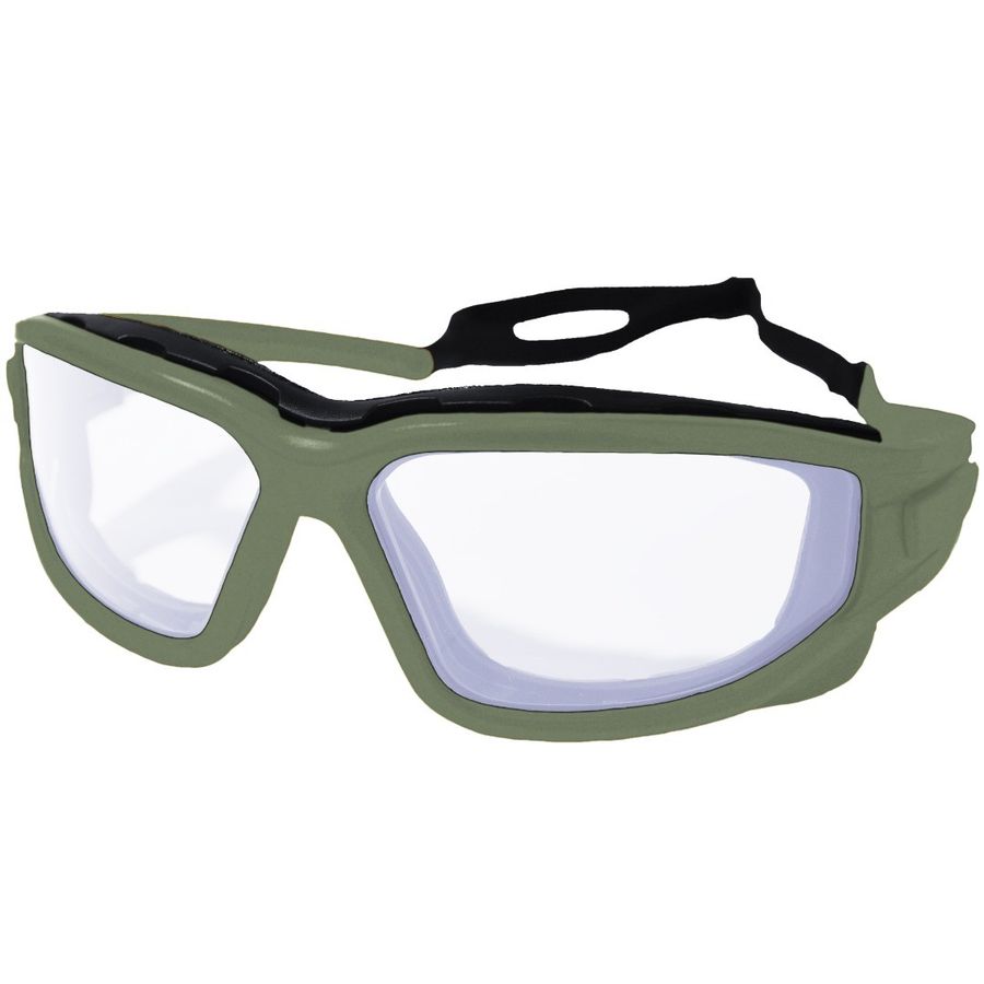 Nuprol Defence Pro Protective Eyewear - Green Frame Clear Lens