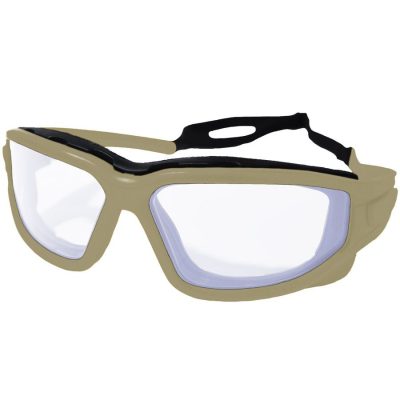 Nuprol Defence Pro Protective Eyewear - Tan Frame Clear Lens
