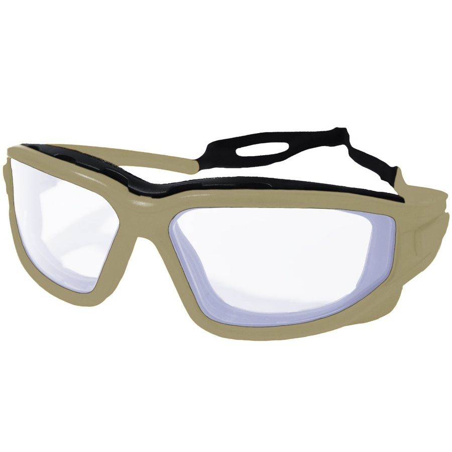 Nuprol Defence Pro Protective Eyewear - Tan Frame Clear Lens