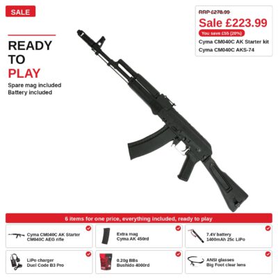 Cyma CM040C AK Starter Kit, full metal, ready to play