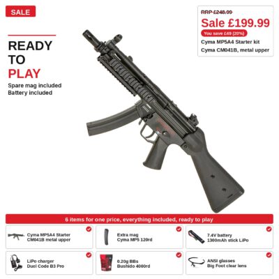 Cyma MP5A4 Starter Kit, metal upper, ready to play