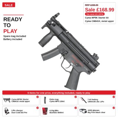 Cyma MP5K Starter Kit, metal upper, ready to play