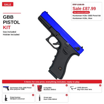 Huntsman H18c GBB Pistol Kit, blue, ready to play
