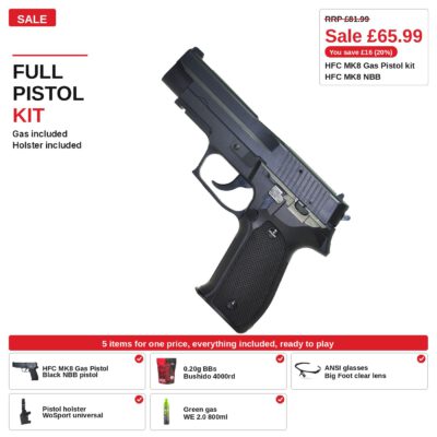 HFC MK8 Gas Pistol Kit, green gas included