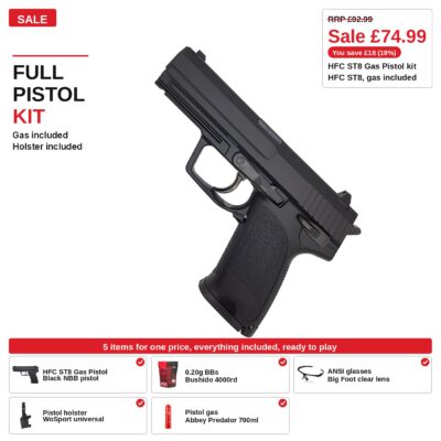 HFC ST8 Gas Pistol Kit, gas included, ready to play