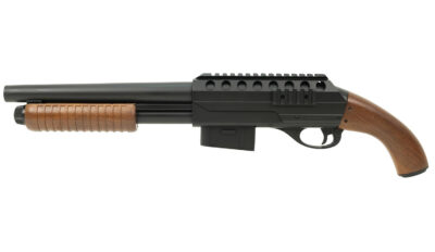 Double Eagle M47C1 Pistol-Grip Tactical Pump-Action Spring Airsoft Shotgun - Black (M47C1-BK)