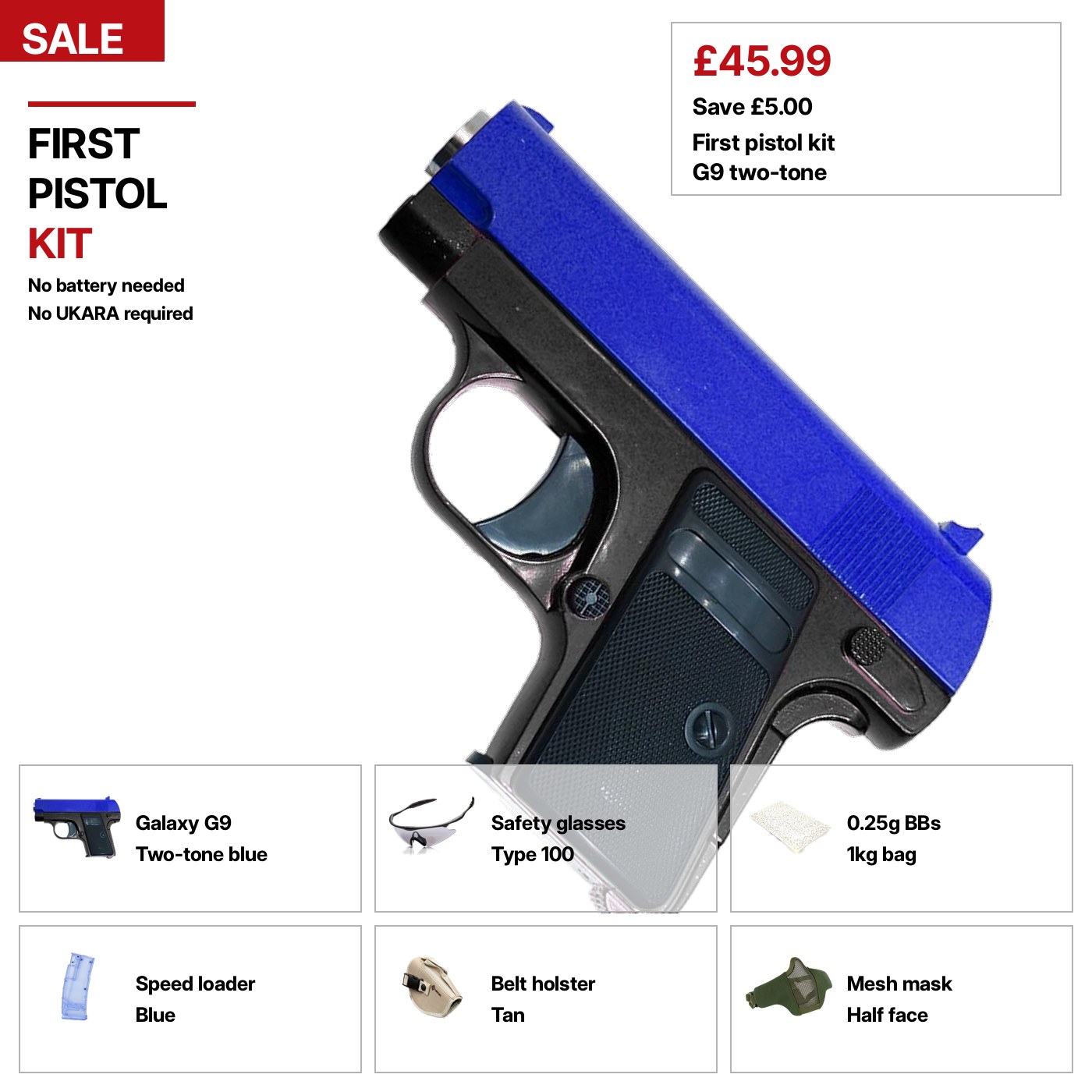 First pistol kit. No battery, no UKARA
