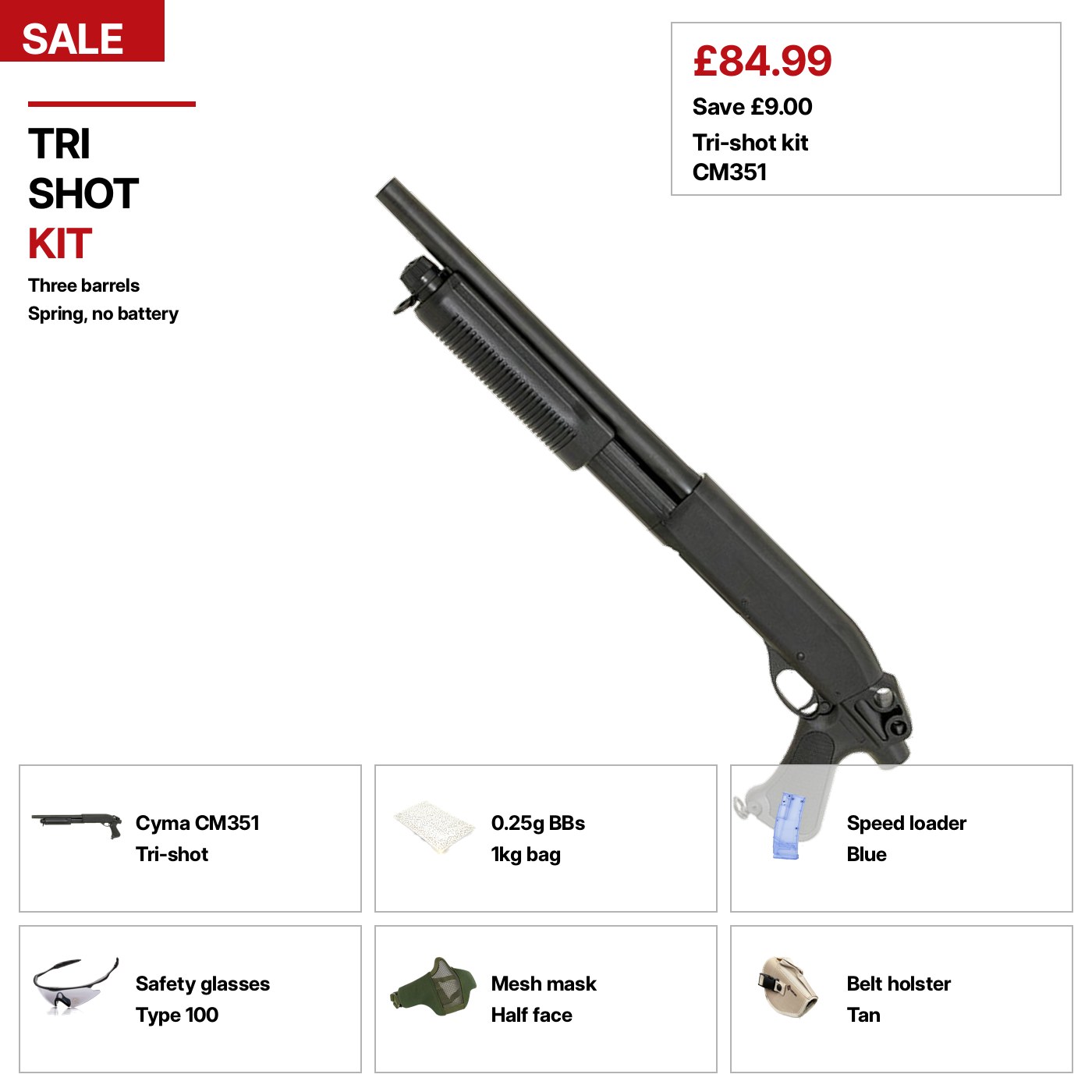 Short tri-shot kit.